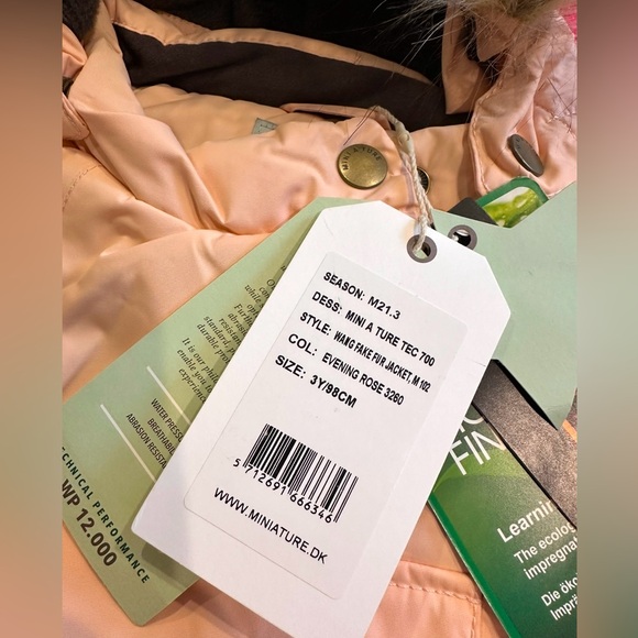 NWT. Mini A Ture Kids Wang Faux Fur Jacket, Evening Rose, Size 3y - Picture 6 of 8